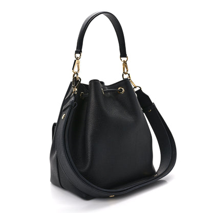 Louis Vuitton Calfskin Lockme Bucket MM Black 3 of 11