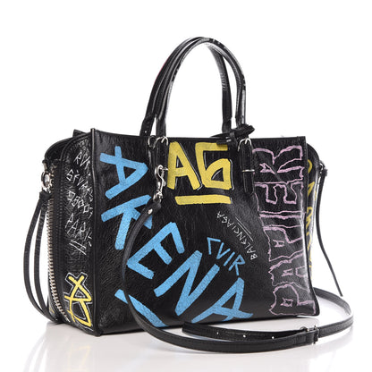Balenciaga Agneau Graffiti Papier A6 Zip Around Tote Black 3 of 9