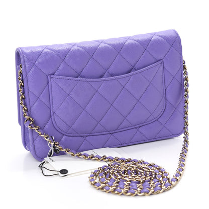 Chanel Caviar Quilted Wallet On Chain WOC Purple 3 of 11