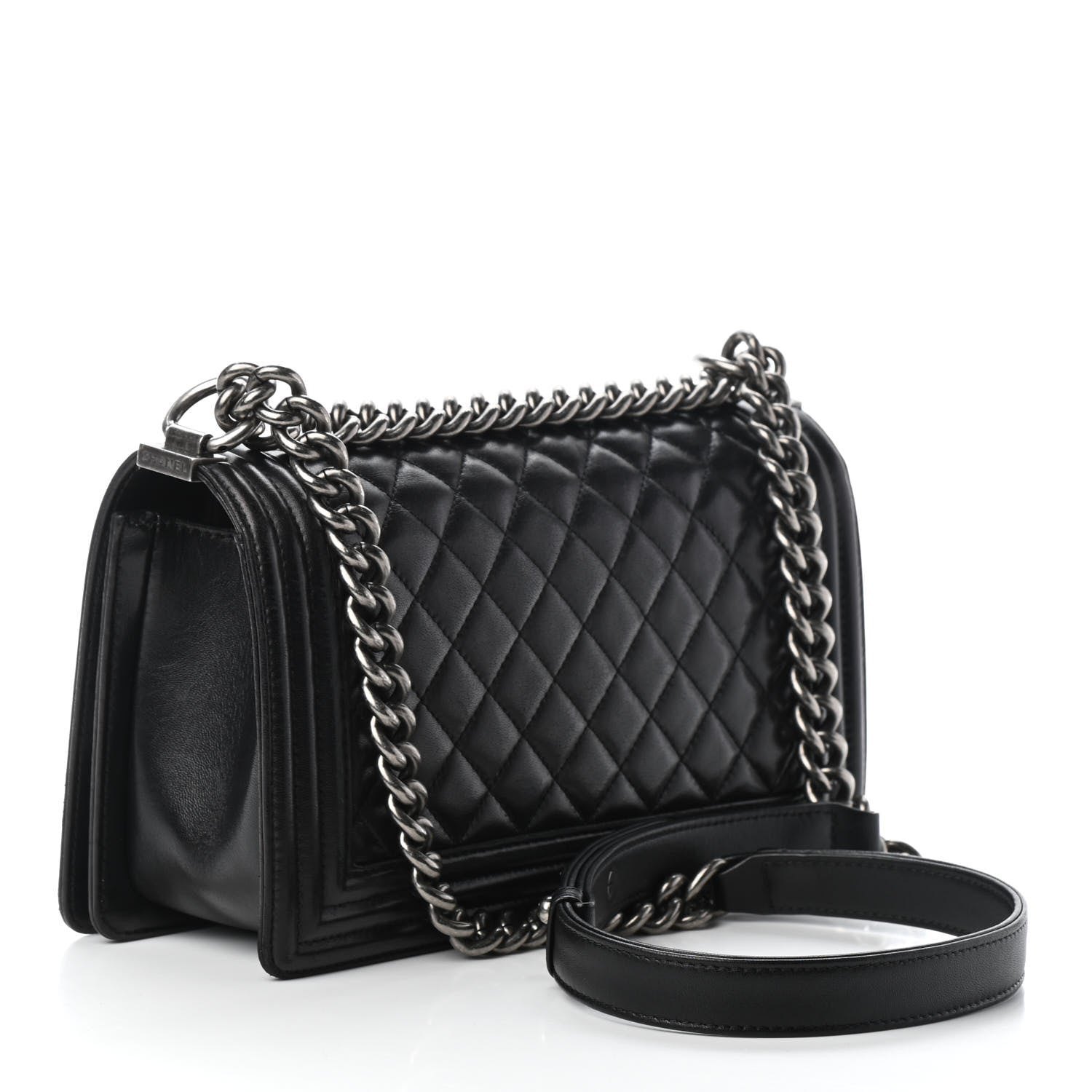 Chanel Lambskin Quilted Medium Boy Flap Black 3 of 10