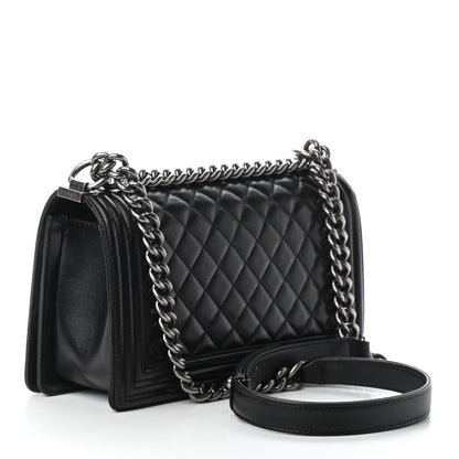 Chanel Lambskin Quilted Medium Boy Flap Black 3 of 10