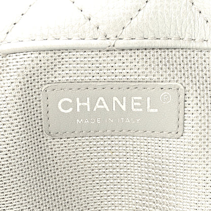 Chanel Metallic Calfskin Quilted XXL Travel Flap Bag Silver 6 of 9
