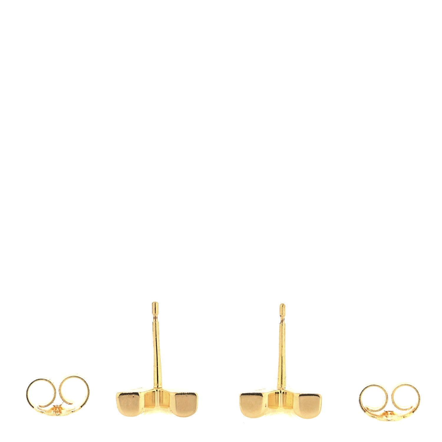 Louis Vuitton Brass Essential V Stud Earrings Gold 3 of 5
