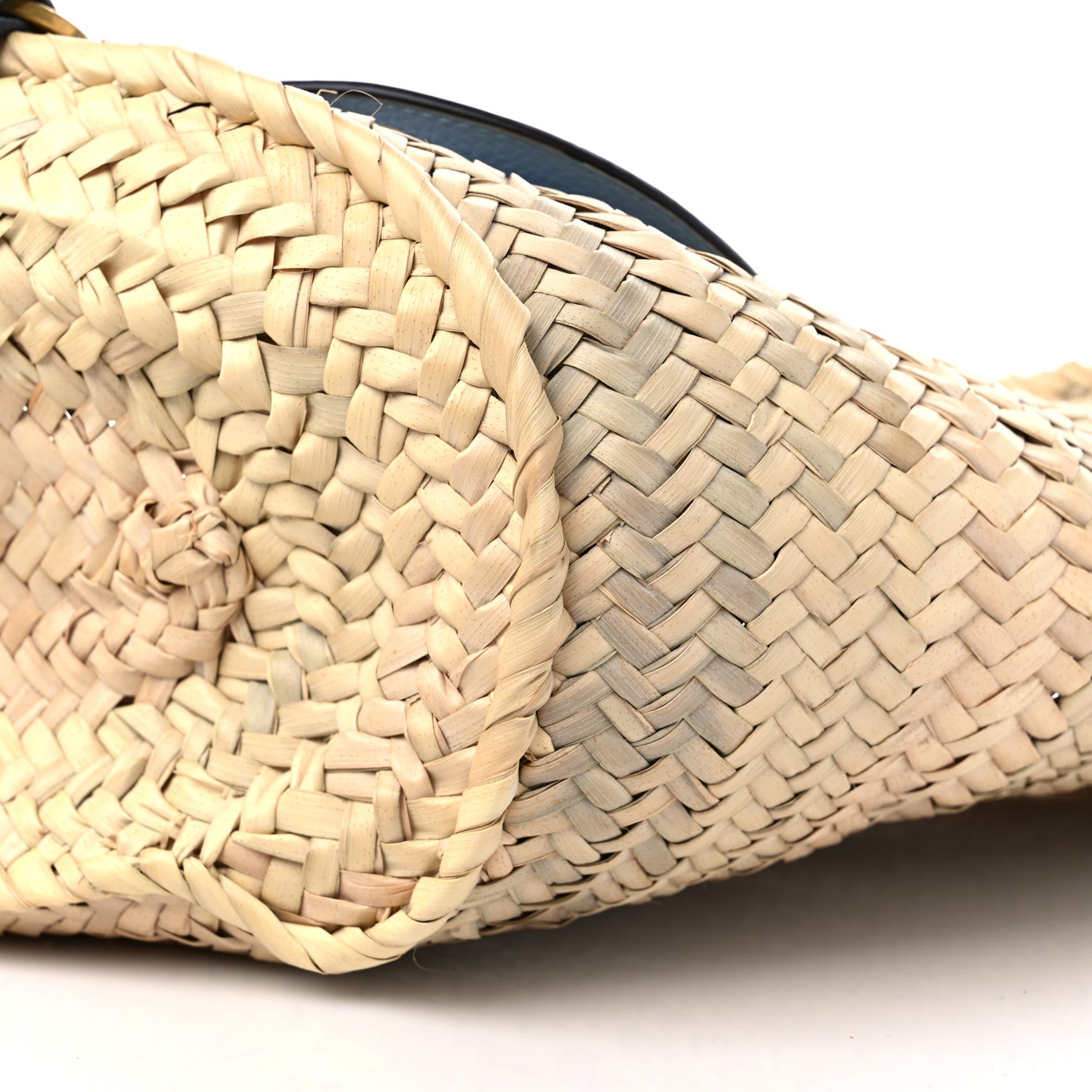 Chloe Raffia Small Grain Calfskin Medium Marcie Basket Shady Blue 8 of 9