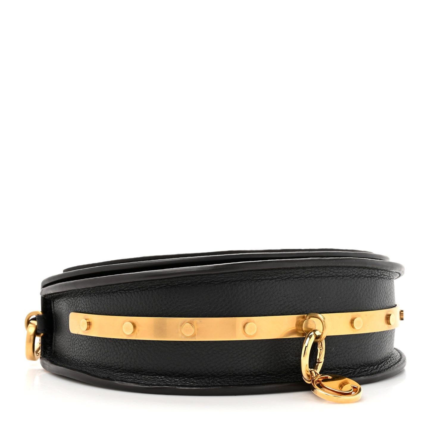 Calfskin Small Nile Bracelet Minaudiere Bag Black