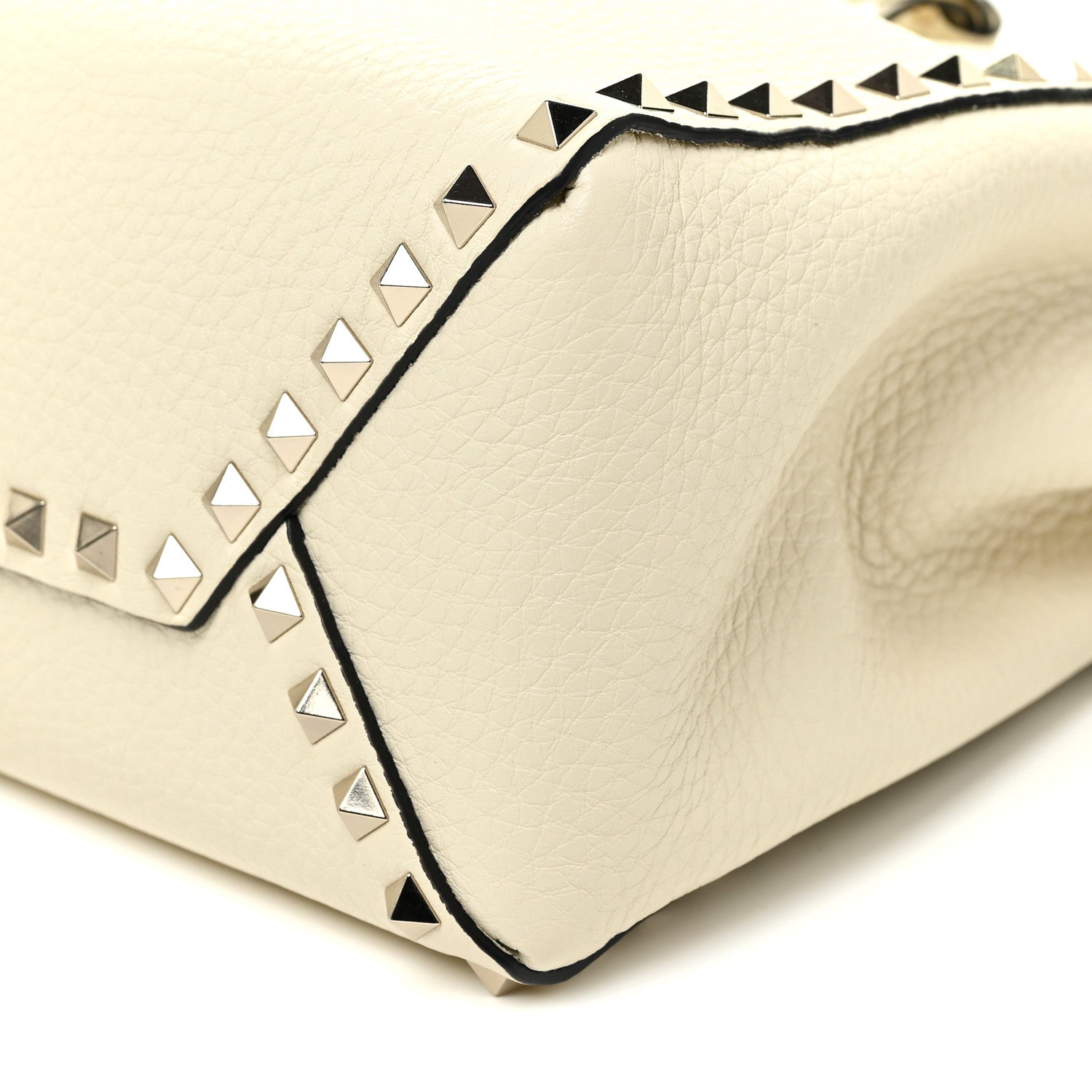 Valentino Garavani Grained Calfskin Rockstud Bucket Bag Ivory 9 of 10