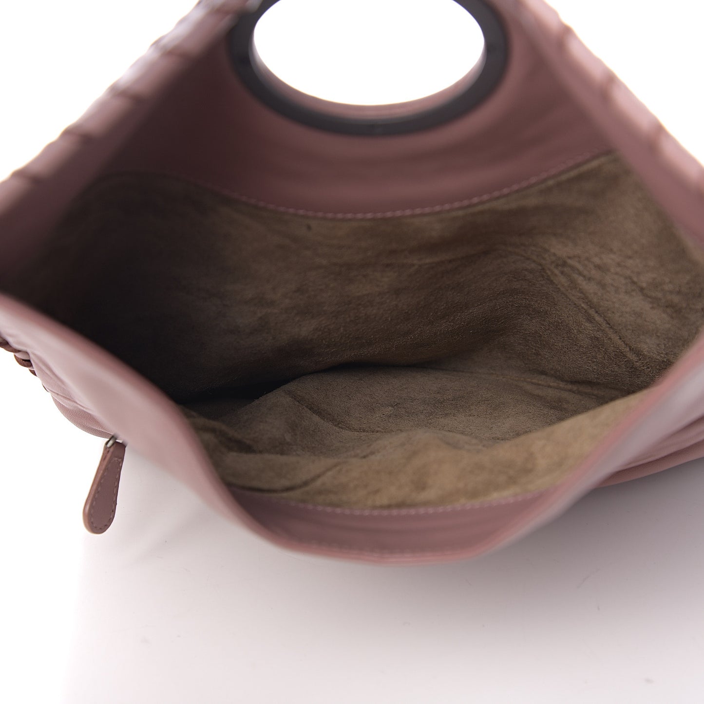 Nappa Intrecciato Turnlock Clutch Deco Rose