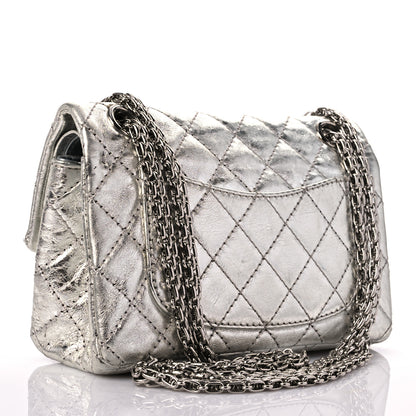 Chanel Metallic Aged Calfskin Quilted 2.55 Reissue 224 Flap Silver 3 of 12
