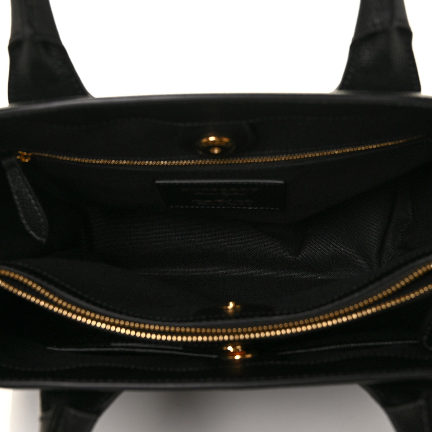 Burberry Derby Calfskin House Check Medium Banner Tote Black 5 of 8