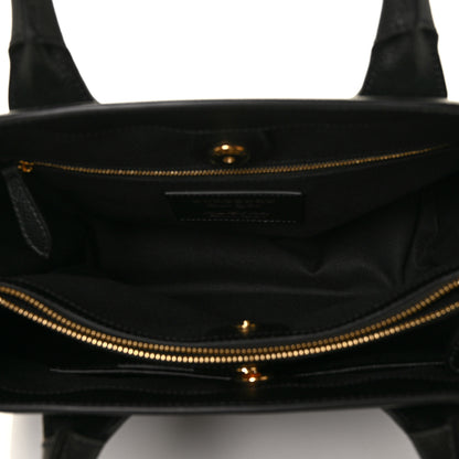 Burberry Derby Calfskin House Check Medium Banner Tote Black 5 of 8