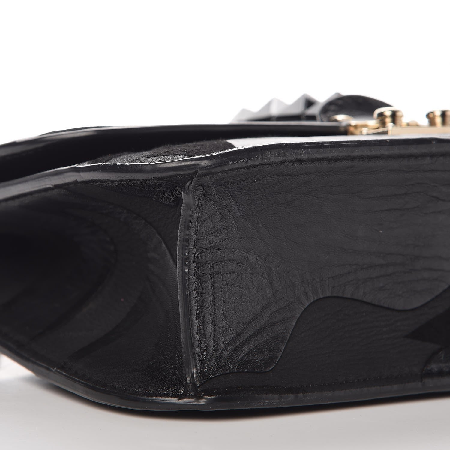 Valentino Garavani Nappa Canvas Camouflage Medium Glam Lock Rockstud Flap Black 10 of 10