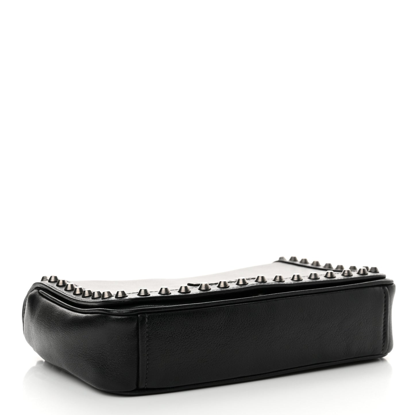 Glace Calfskin Studded Crossbody Black