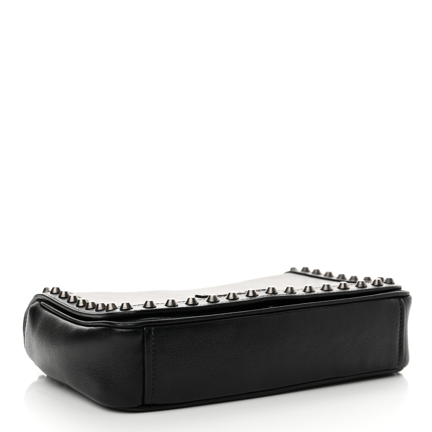 Prada Glace Calfskin Studded Crossbody Black 4 of 14
