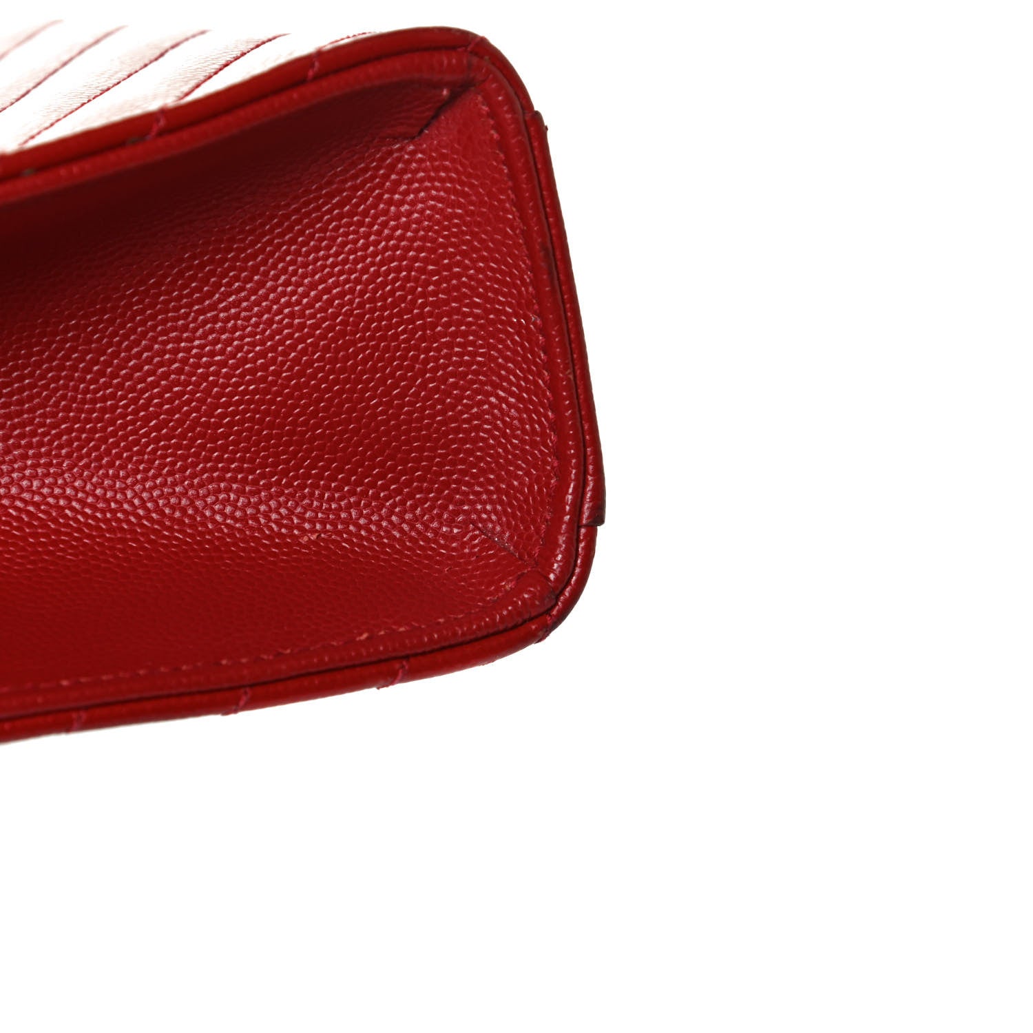 Saint Laurent Grain De Poudre Matelasse Chevron Large Monogram Satchel Lipstick Red 13 of 17
