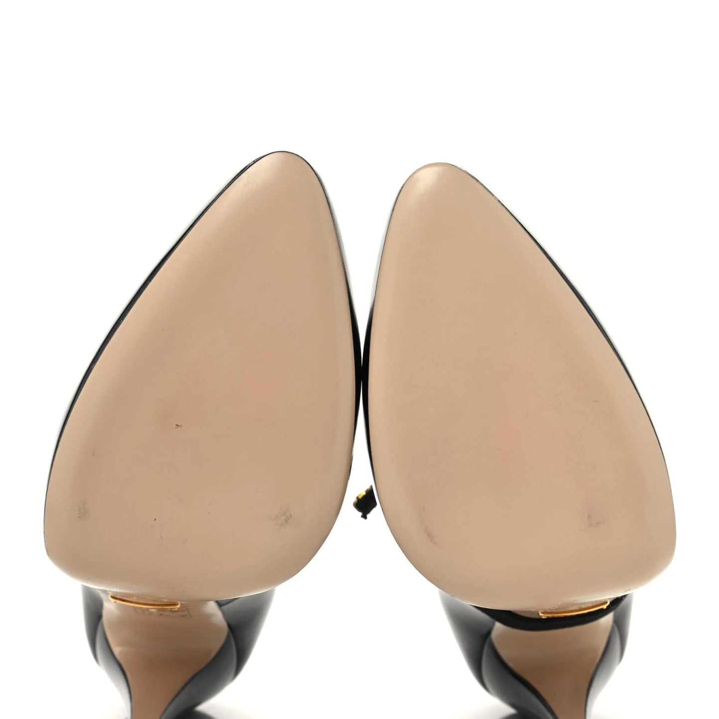 Polished Calfskin Removable Bee Elaisa Platform High Heel Pumps 37 Black
