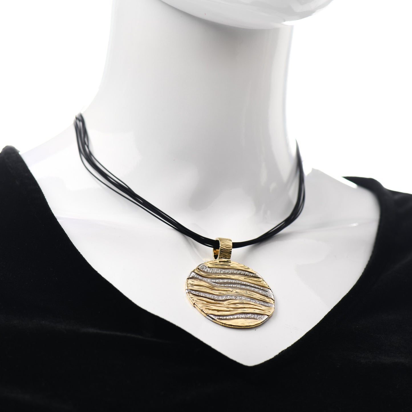 18K Yellow White Gold Diamond Elfantino Necklace