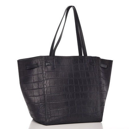 Celine Crocodile Embossed Nubuck Small Belt Cabas Phantom Navy Blue 2 of 12