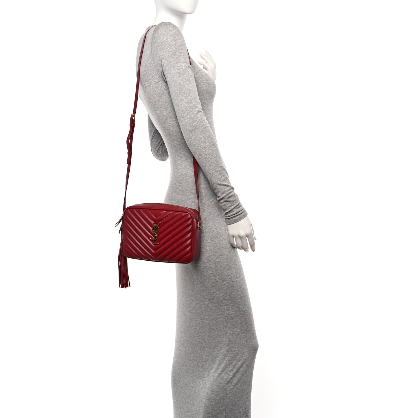 Calfskin Matelasse Monogram Lou Camera Bag Opyum Red