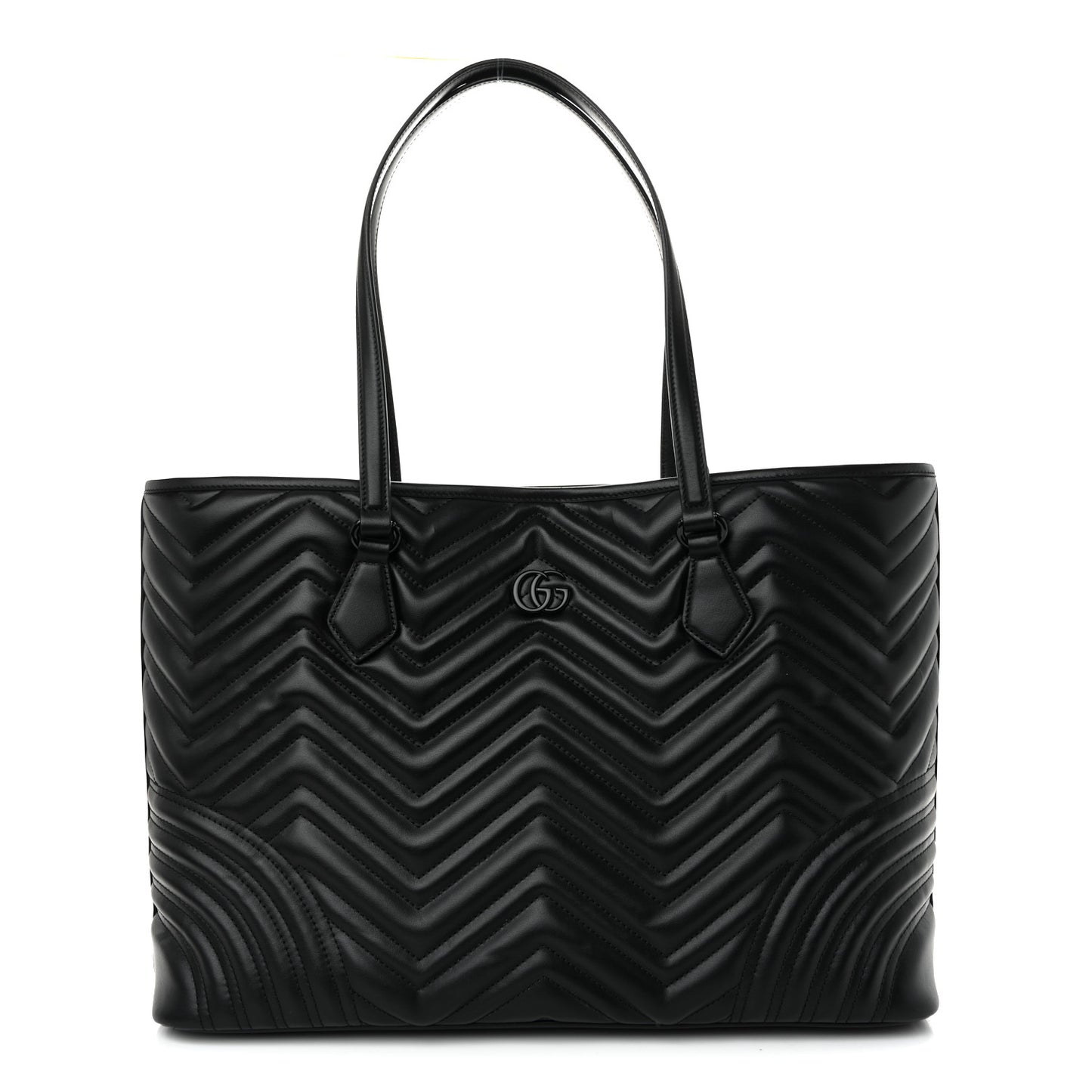 Calfskin Matelasse Monochrome Large GG Marmont Tote Bag Black