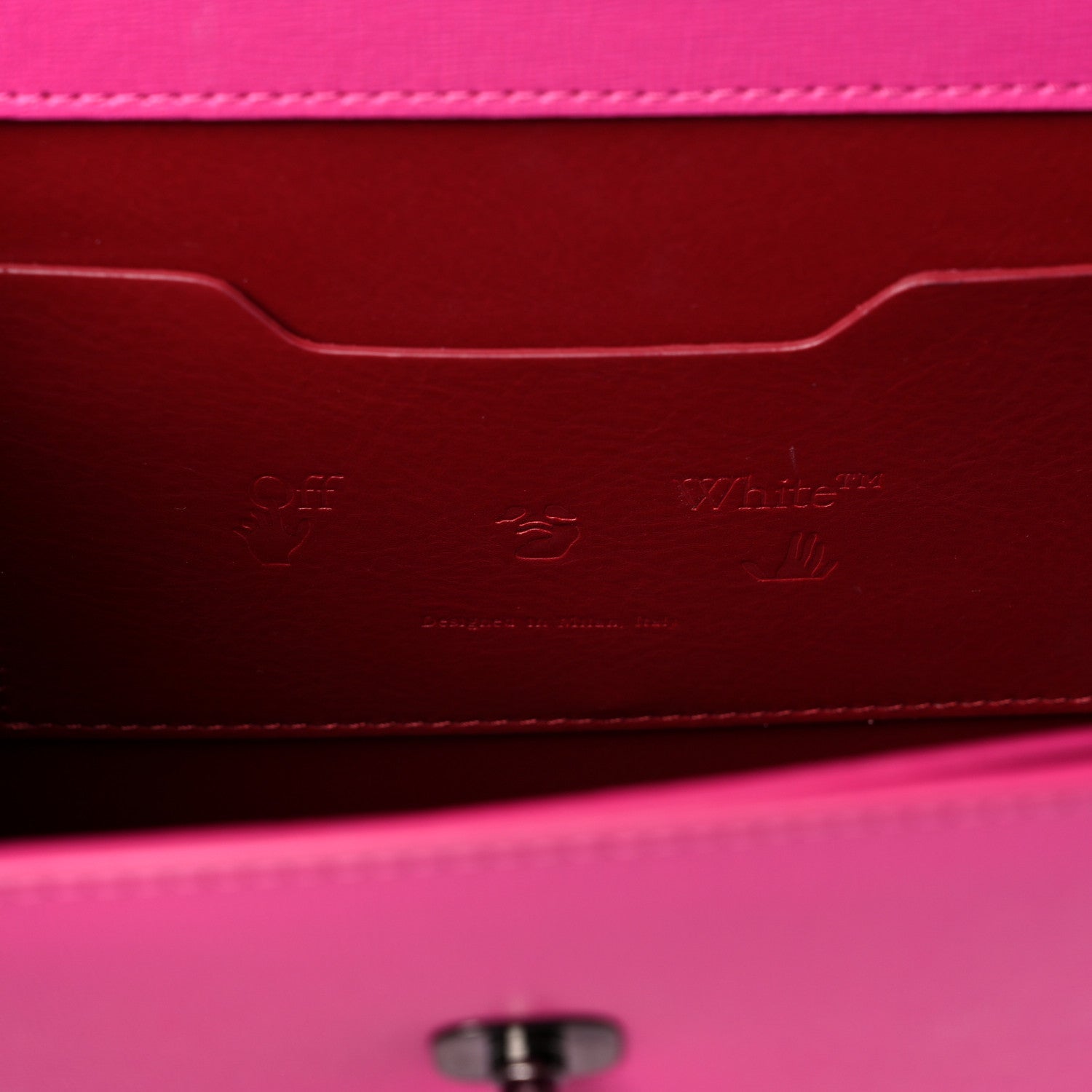Off-White Calfskin Jitney Bag Fuchsia 6 of 19