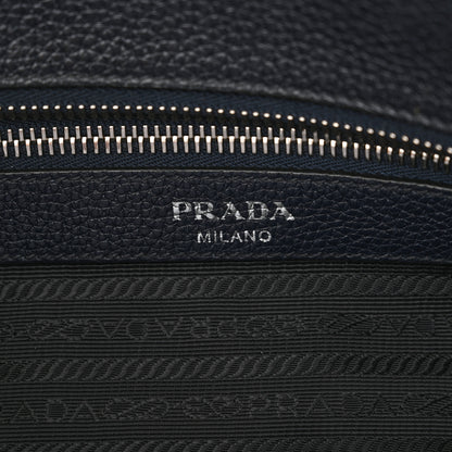 Prada Vitello Daino Logo Crossbody Bag Baltico 6 of 12