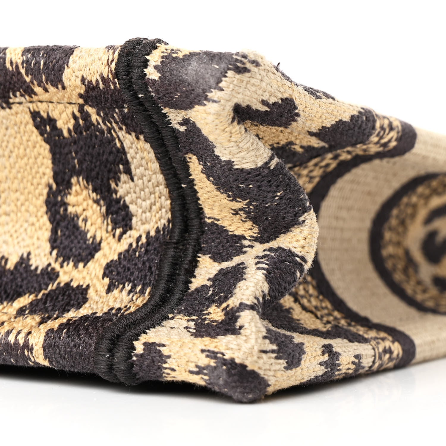 Christian Dior Canvas Mizza Embroidered Mini Leopard Book Tote