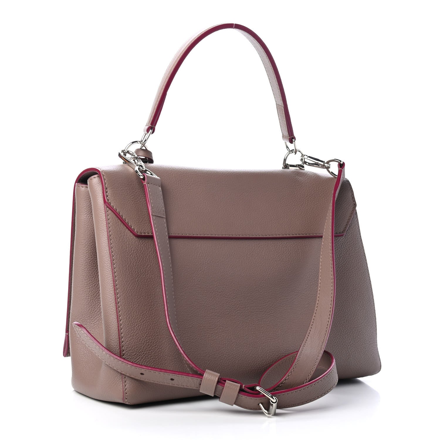 Louis Vuitton Soft Calfskin Lockme II Top Handle Taupe Glace 2 of 4