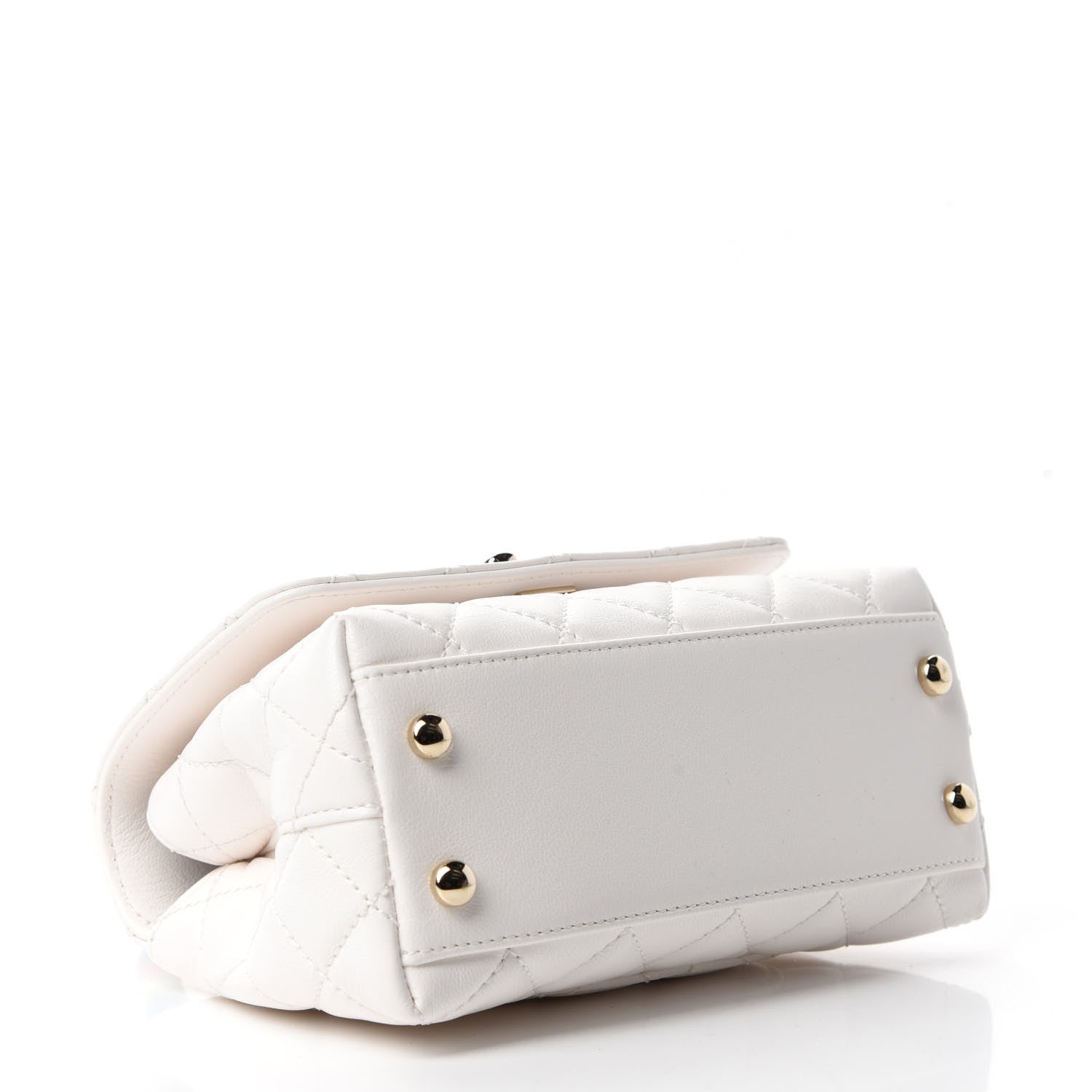 Chanel Goatskin Quilted Extra Mini Rainbow Coco Handle Flap White 4 of 11