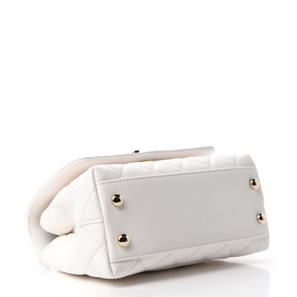 Chanel Goatskin Quilted Extra Mini Rainbow Coco Handle Flap White 4 of 11