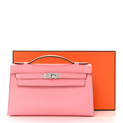 Hermes Epsom Kelly Pochette Clutch Rose Confetti 13 of 13