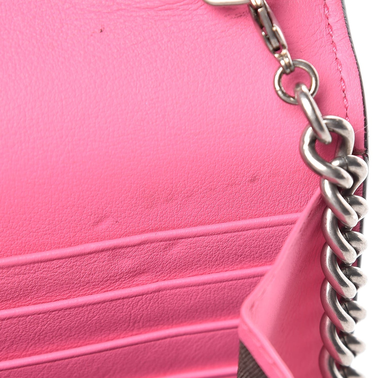 GG Supreme Monogram Mini Dionysus Chain Wallet Beige Pink