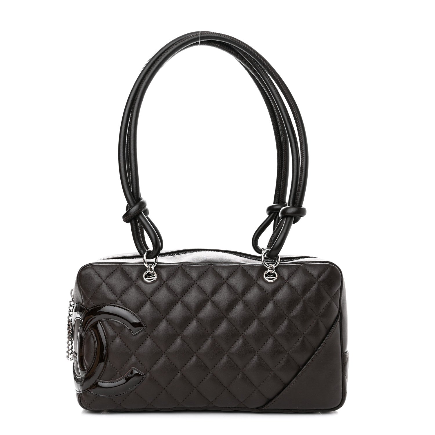 Chanel Calfskin Quilted Large Cambon Bowler Dark Brown 1 of 9