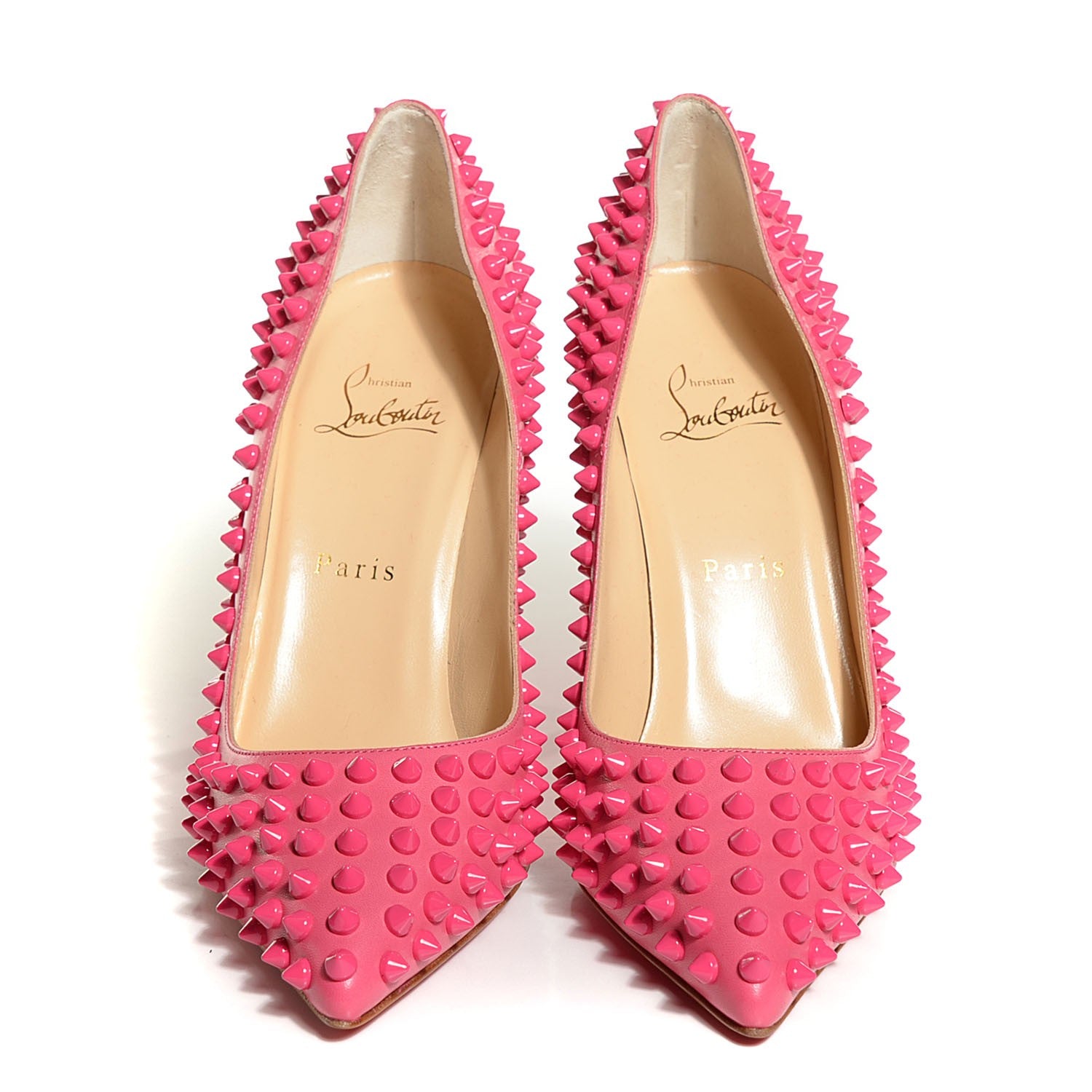 Christian Louboutin Nappa Pigalle Spikes 100 Pumps 38 Pink 2 of 7