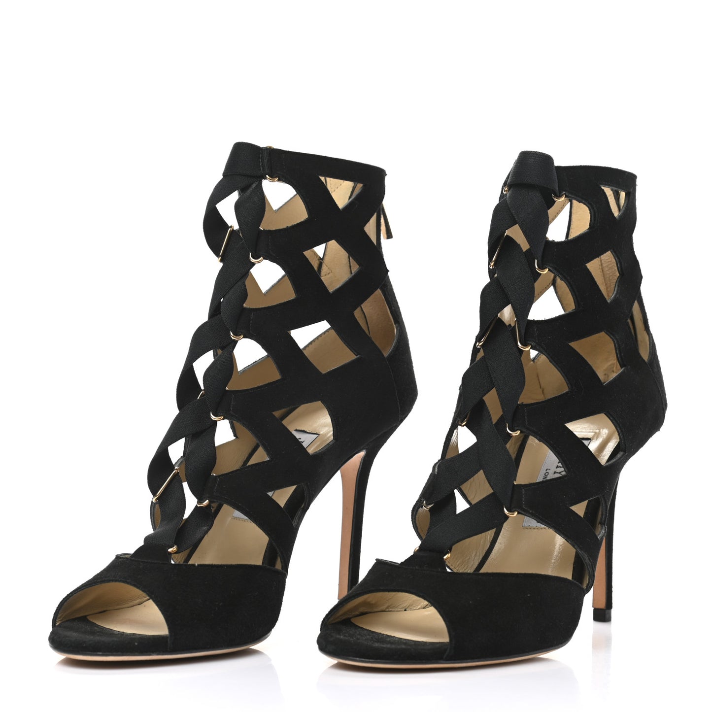 Suede Cutout Sandals 40 Black