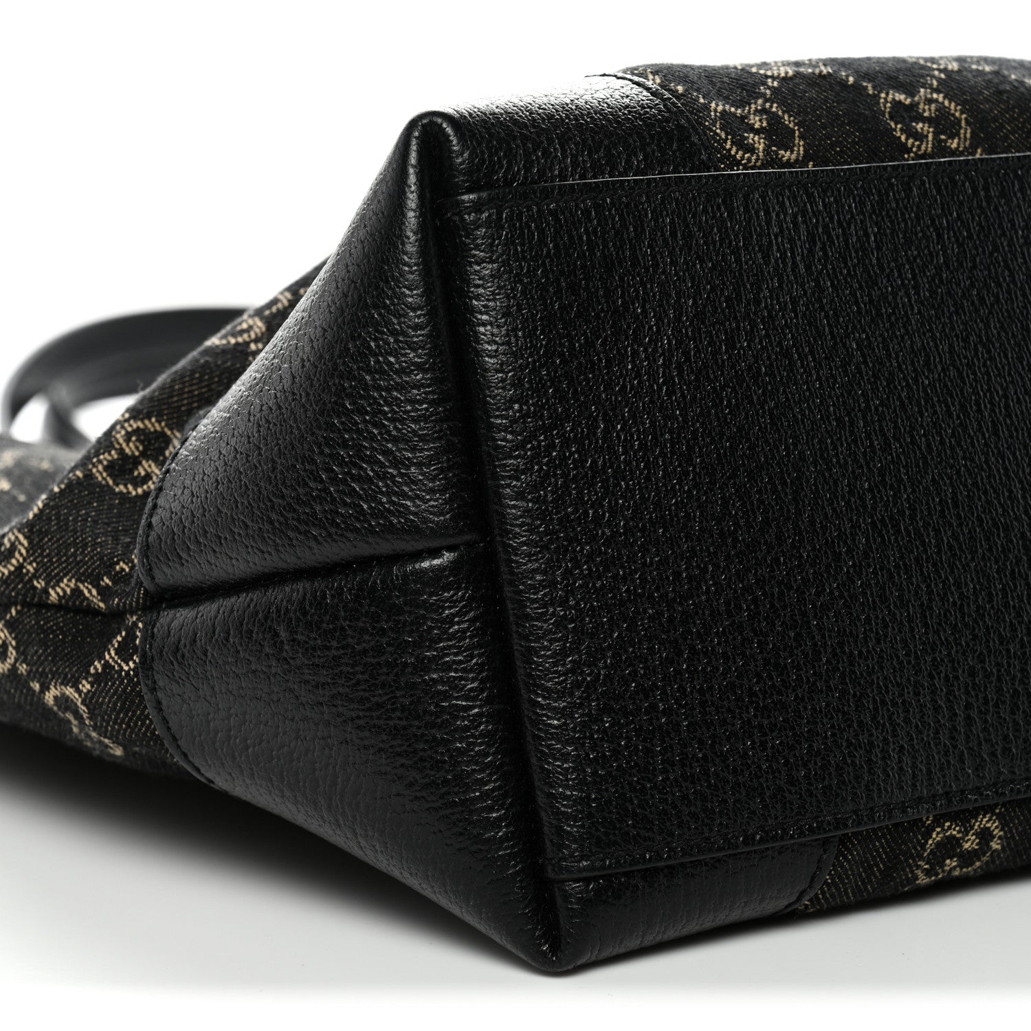 Gucci Jacquard Black Denim GG Monogram Medium Ophidia Shopping Tote Black Ivory 9 of 10