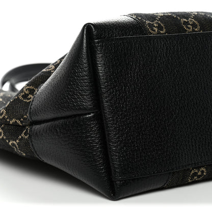 Gucci Jacquard Black Denim GG Monogram Medium Ophidia Shopping Tote Black Ivory 9 of 10