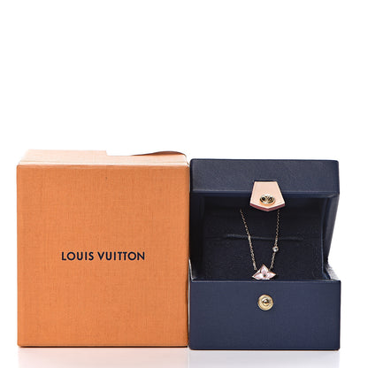 Louis Vuitton 18K Pink Gold Diamond Pink Mother of Pearl Color Blossom BB Star Pendant Necklace 7 of 7