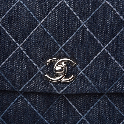 Chanel Denim Quilted Mini Coco Handle Flap Blue 9 of 9