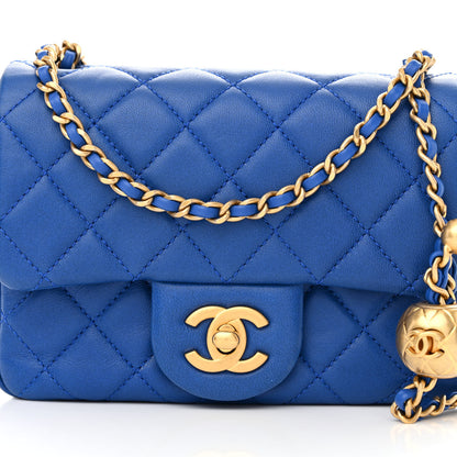 Chanel Lambskin Quilted Mini Pearl Crush Flap Blue 8 of 11