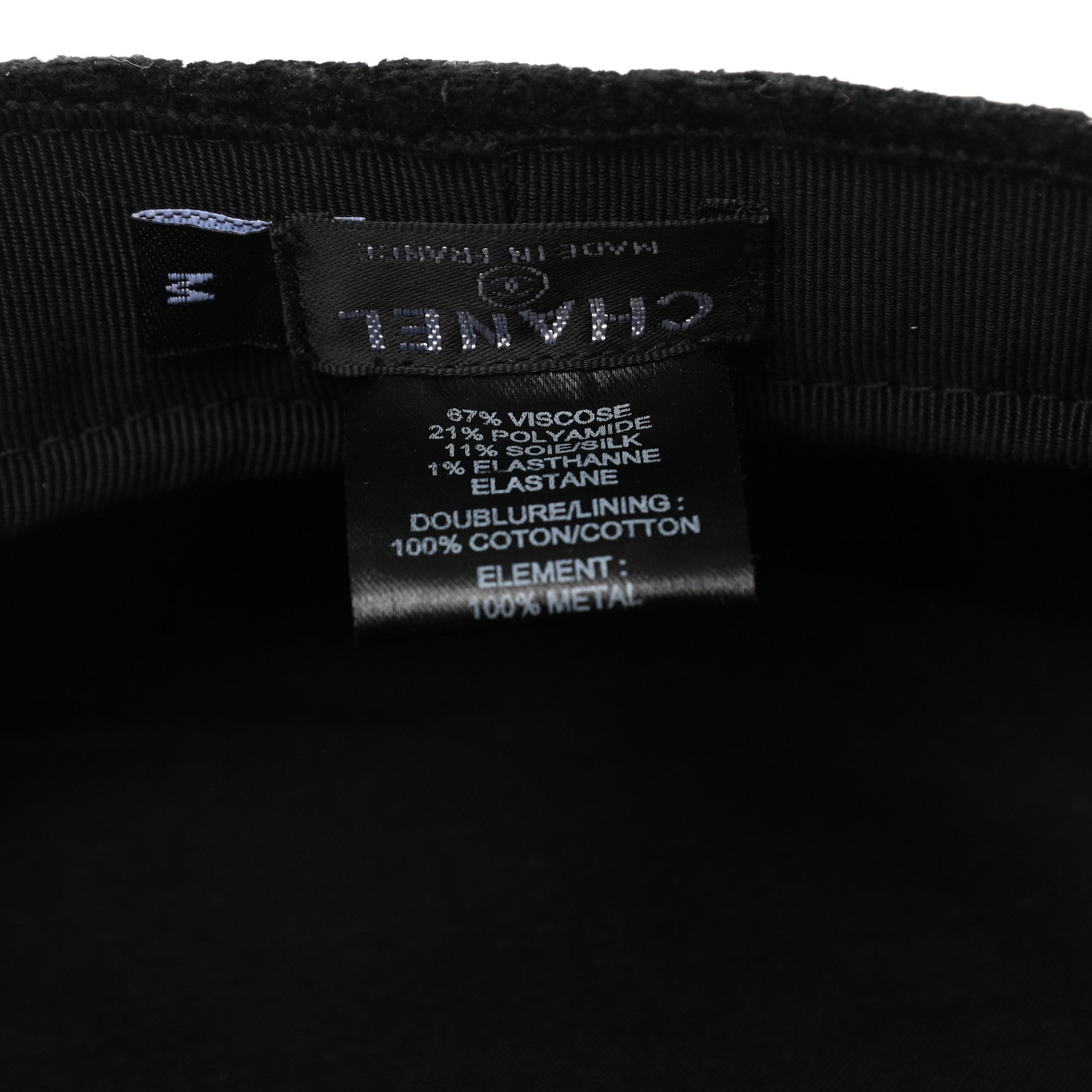 Chanel Viscose Silk Quilted CC Cap M Black 7 of 8