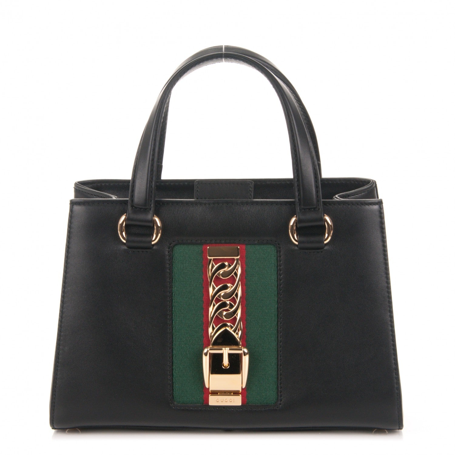 Gucci Calfskin Medium Sylvie Top Handle Tote Black 1 of 7