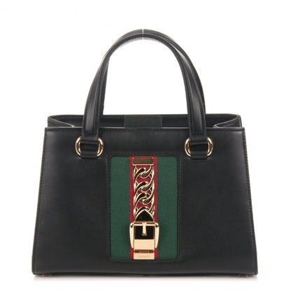 Gucci Calfskin Medium Sylvie Top Handle Tote Black 1 of 7