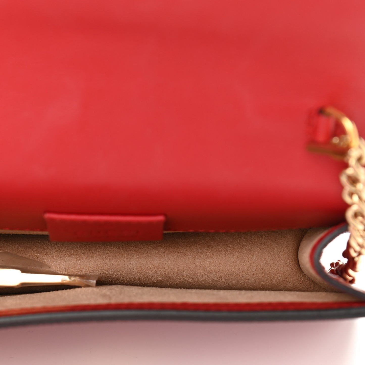 Patent Embroidered Super Mini Sylvie Chain Shoulder Bag Red