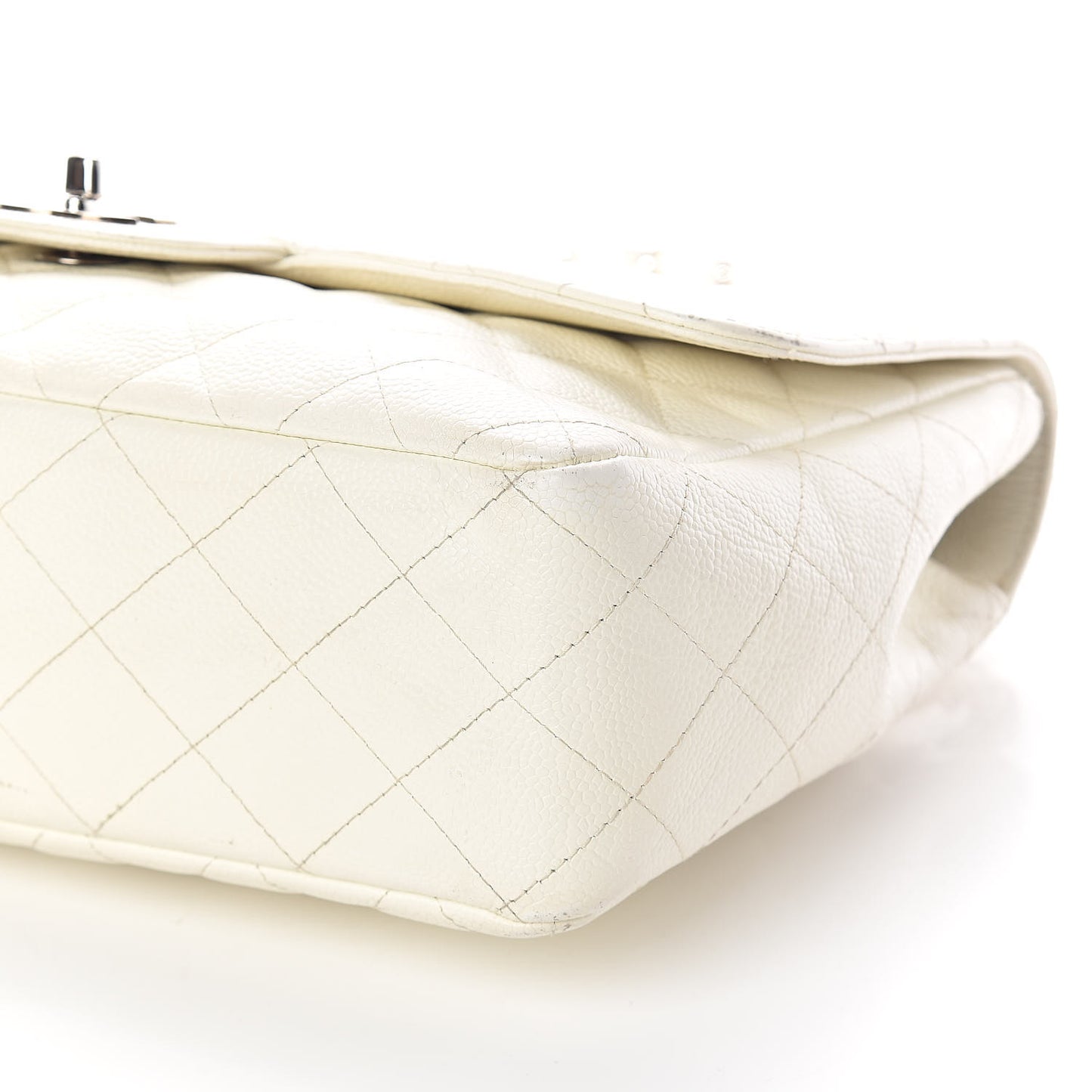 Caviar Quilted Jumbo Single Flap White