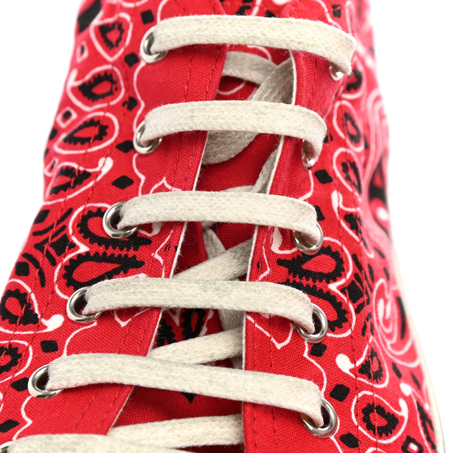 Saint Laurent Canvas Bandana Print Bedford Low Top Sneakers 43 Red 11 of 11