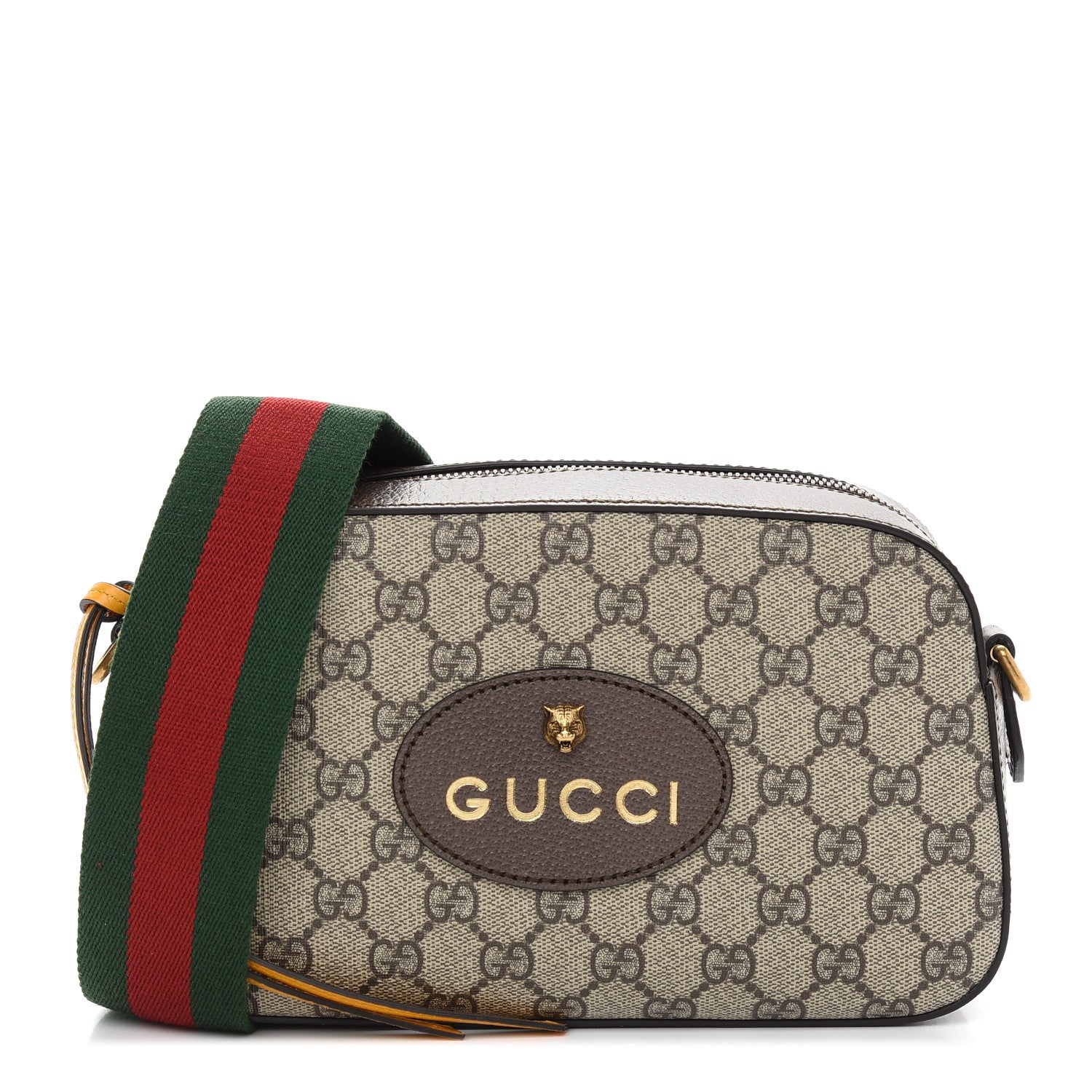 Gucci GG Supreme Monogram Web Neo Vintage Shoulder Bag Beige New Acero Crop 1 of 9