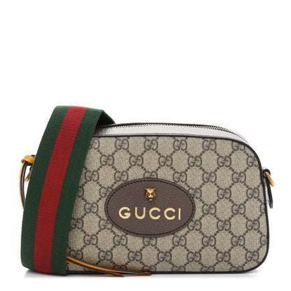 Gucci GG Supreme Monogram Web Neo Vintage Shoulder Bag Beige New Acero Crop 1 of 9