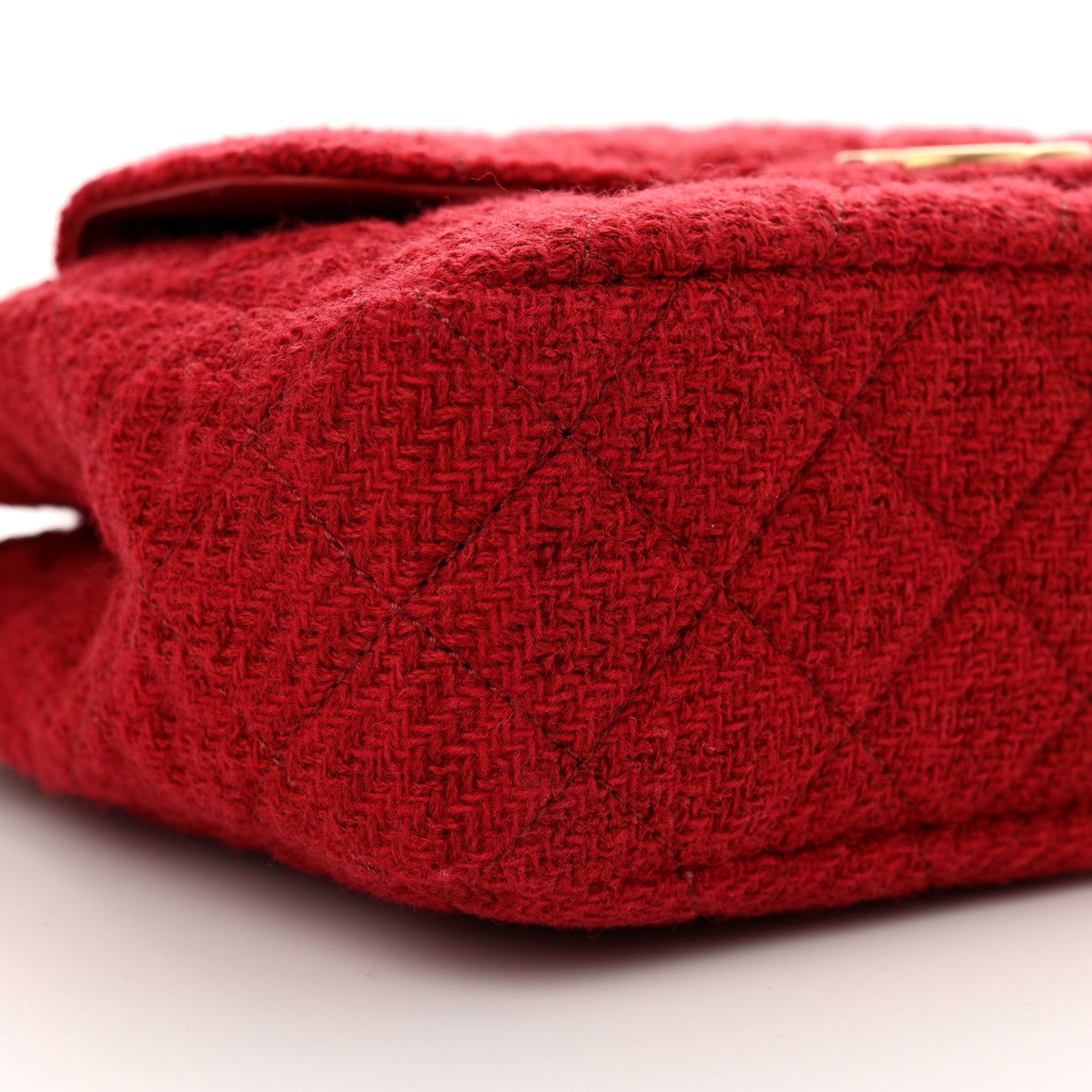 Chanel Tweed Quilted Small Wavy CC Hobo Red 9 of 10