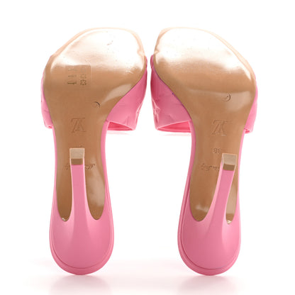 Louis Vuitton Lambskin Embossed Monogram Revival Mid Heel Mules 38 Rose Pop 5 of 12