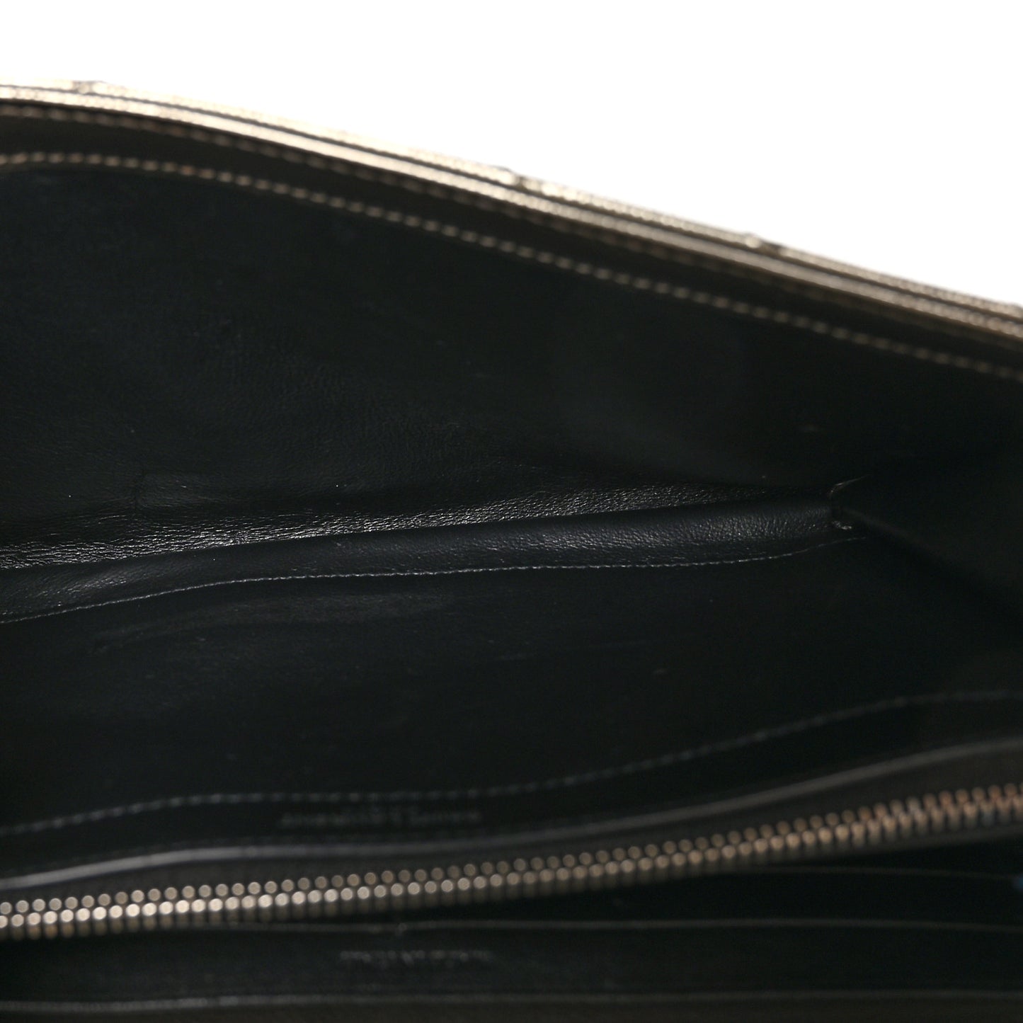 Metallic Grain De Poudre Matelasse Chevron Monogram Envelope Chain Wallet Piombo